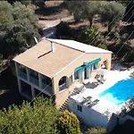 Gastouri Villa Pascalia With Heated Pool In October And Views